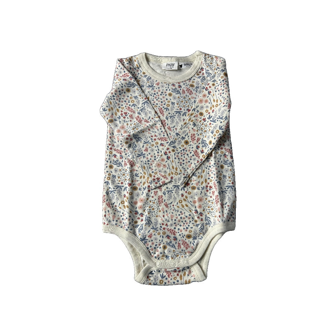 PNW Girls Pink floral Onesie Size: 9-12 Months Pink floral