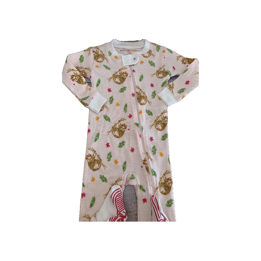 Burt's Bees Girls pink | Flowers | animals Pajamas Size: 6-9 months pink | Flowers | animals