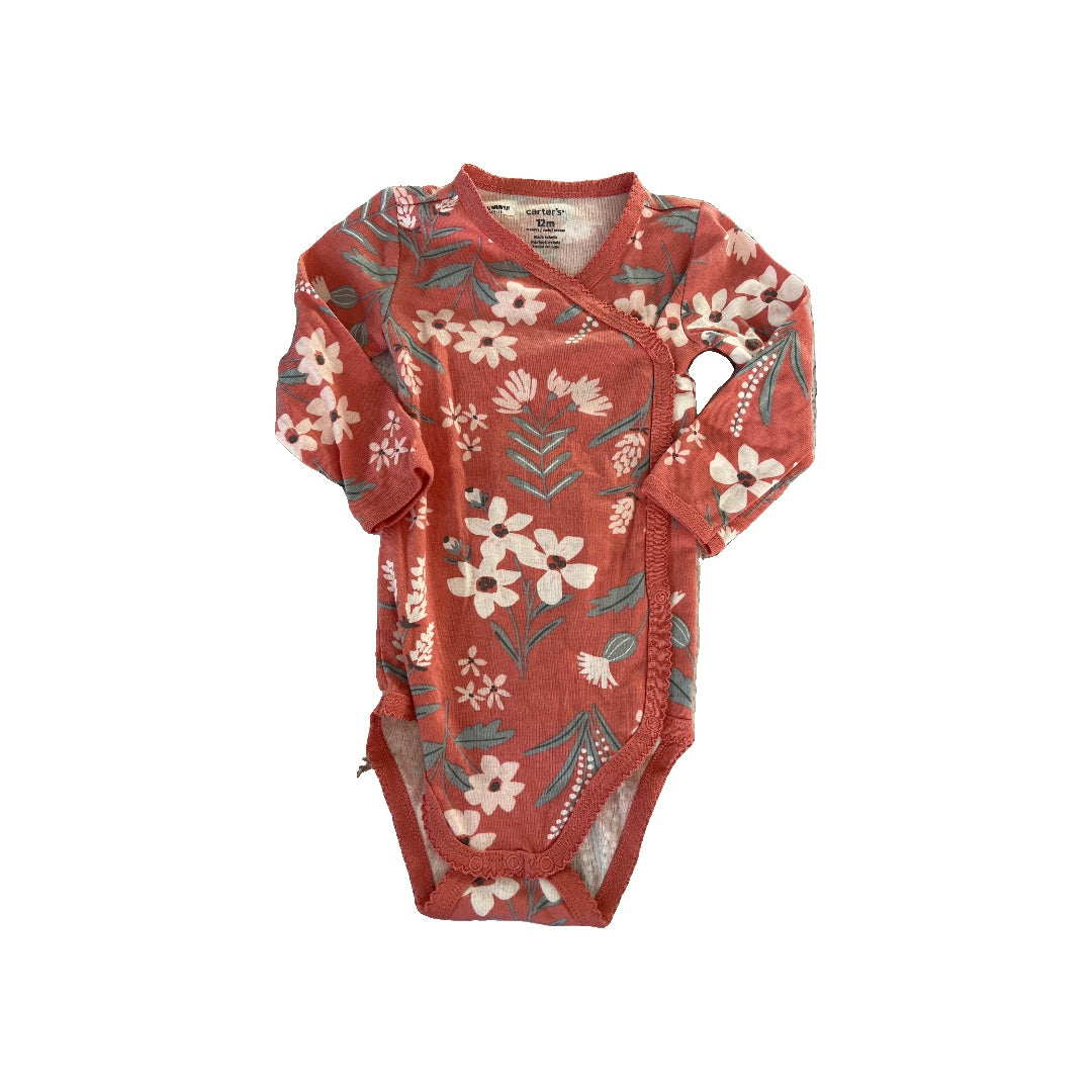 Carters Girls pink | Flowers | Tropical Onesie Size: 12M pink | Flowers | Tropical