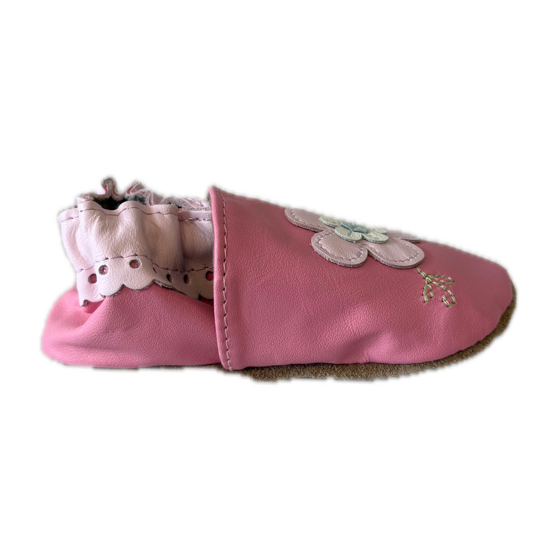 Robeez Girls Pink Flowers Shoes Size: 12-24 Months Pink Flowers