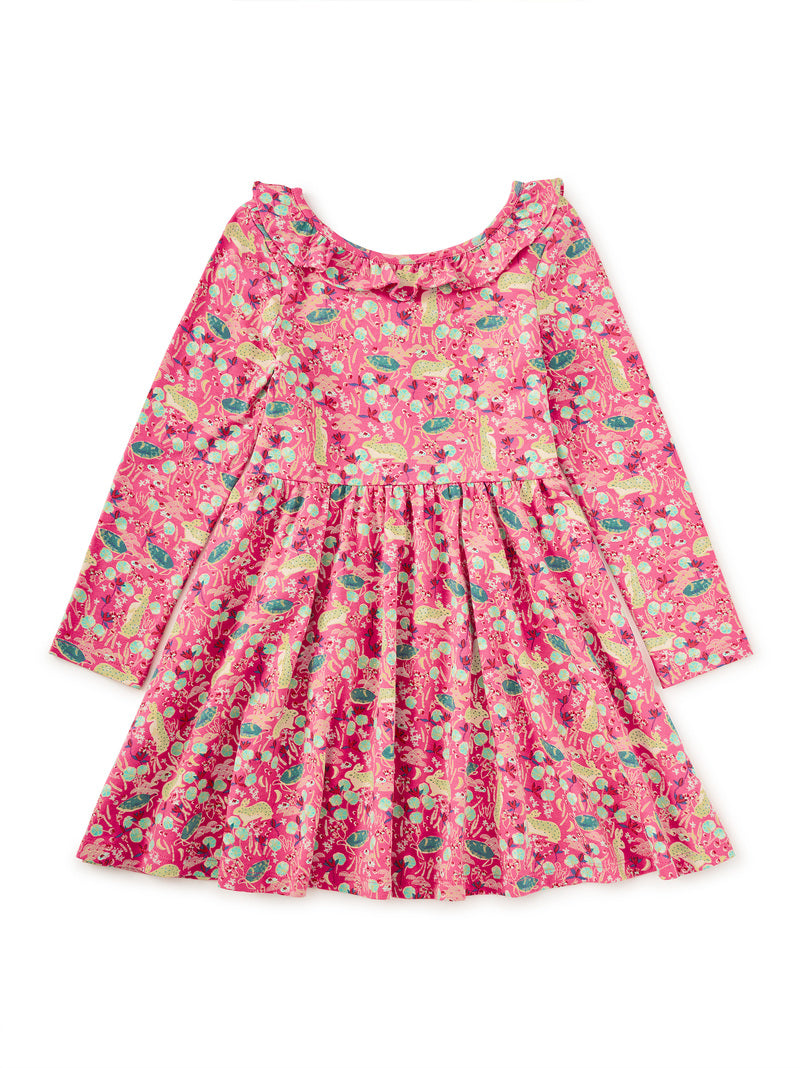 Tea Collection Girls Pink Folktale Dress Size: 5T Pink Folktale