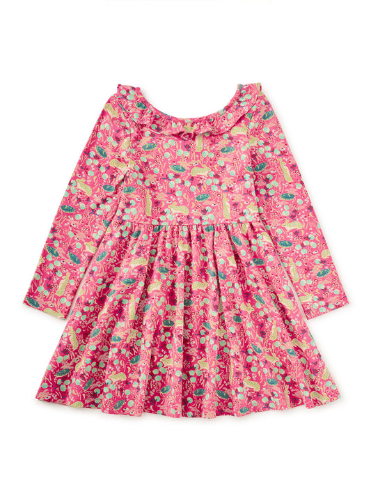 Tea Collection Girls Pink Folktale Dress Size: 5T Pink Folktale