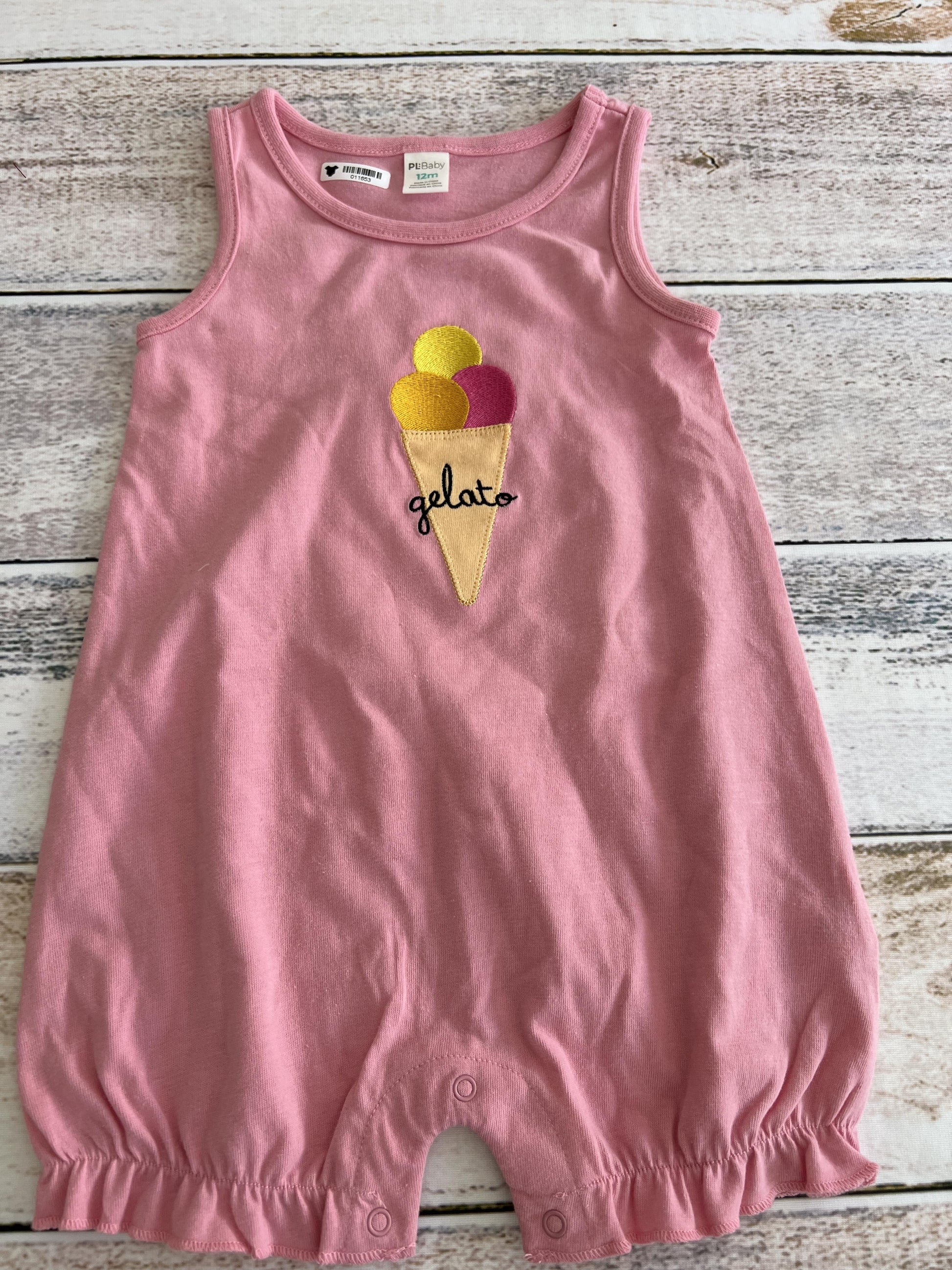 PL Baby Girls pink | Food Romper Size: 12 months pink | Food