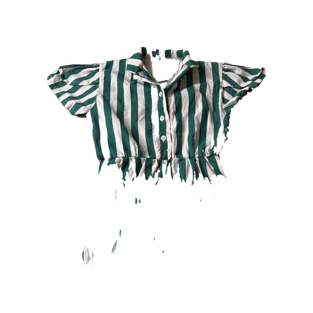 Hugo Tiki Girls pink | Forest Green | Stripe Dress Size: 4T pink | Forest Green | Stripe