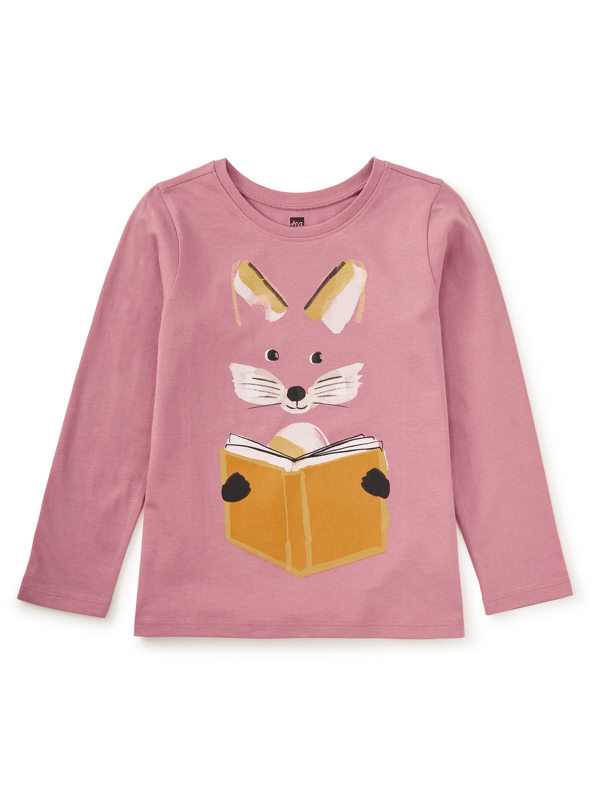 Tea Collection Girls Pink Fox Long Sleeve T-Shirt Size: 5T Pink Fox