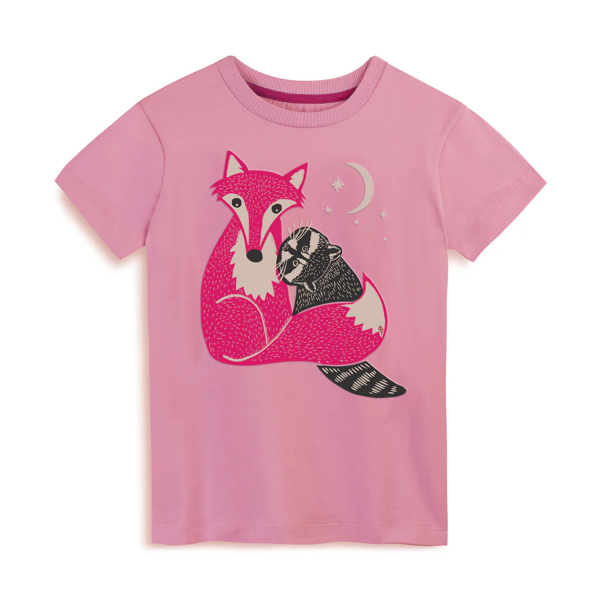 Mightly Girls Pink Fox T-Shirt Size: 6-14 Years Pink Fox