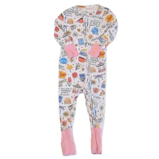 Posh Peanut Girls Pink Gilmore Girls 1-piece Non-footed Pajamas Size: 9-12 Months Pink Gilmore Girls