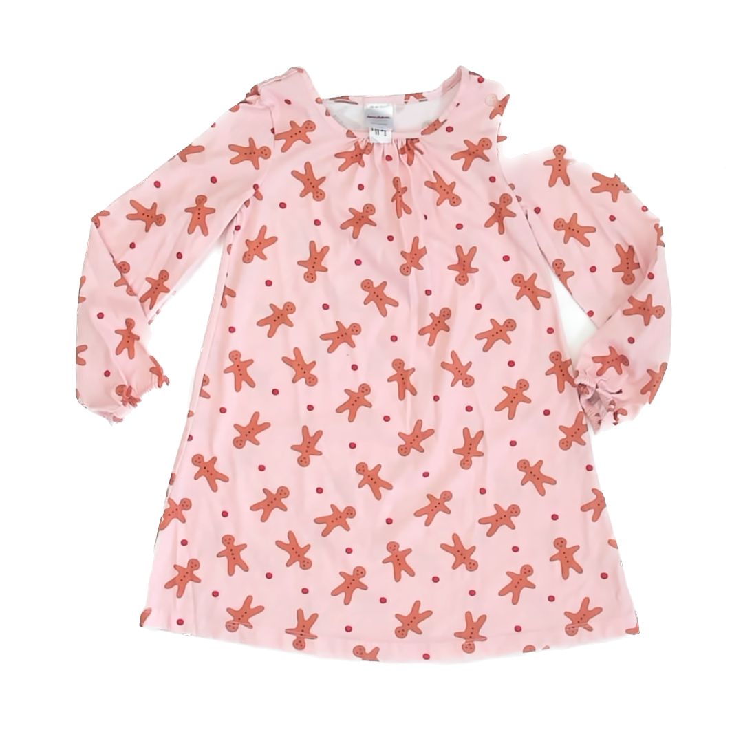 Hanna Andersson Girls Pink Gingerbread Nightgown Size: 6-7 Years Pink Gingerbread