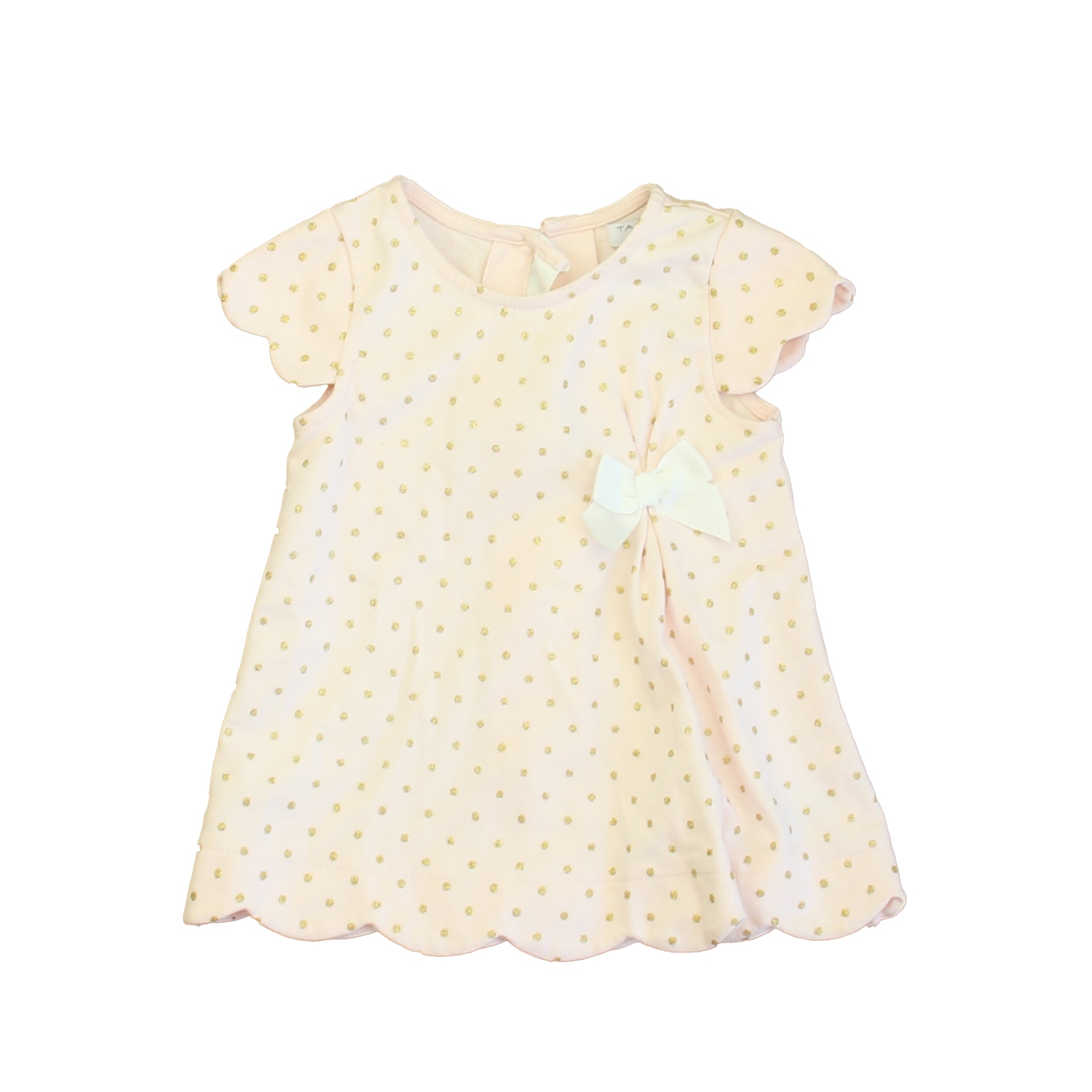 Tahari Girls Pink | Gold Dress Size: 24 Months Pink | Gold