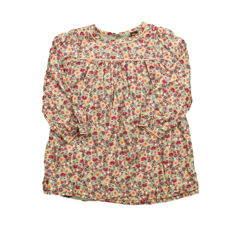 Tea Girls Pink | Gray Floral Dress Size: 3T Pink | Gray Floral