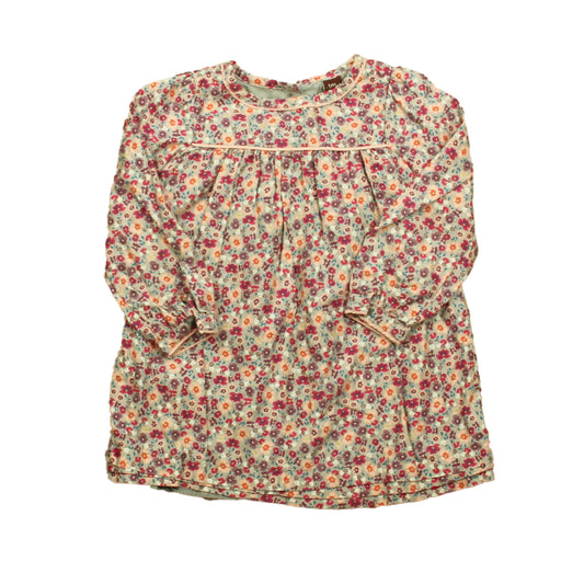 Tea Girls Pink | Gray Floral Dress Size: 3T Pink | Gray Floral