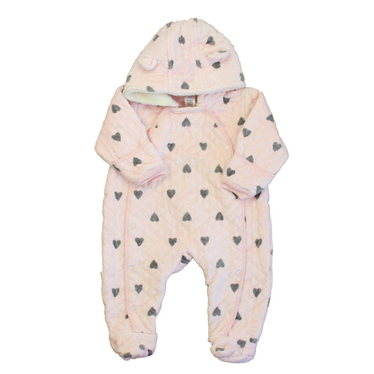 Nordstrom Girls Pink | Gray Hearts Bunting Size: 9 Months Pink | Gray Hearts