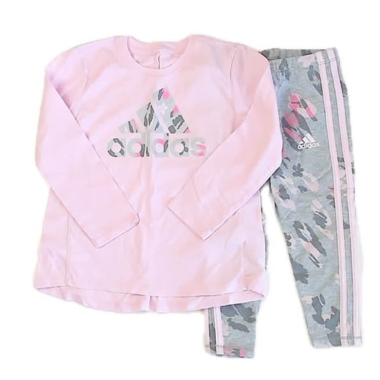 Adidas Girls Pink | Gray Apparel Sets Size: 3T Pink | Gray