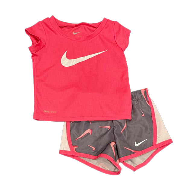 Nike Girls Pink | Gray Apparel Sets Size: 12 Months Pink | Gray