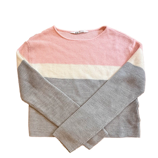 H&M Girls Pink | Gray Cardigan Size: 12-14 Years Pink | Gray