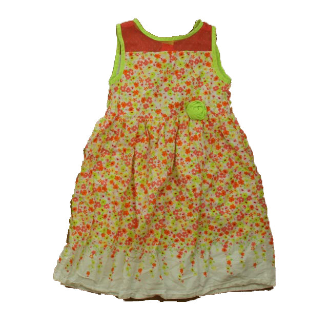 Penelope Mack Girls Pink | Green Floral Dress Size: 6 Years Pink | Green Floral