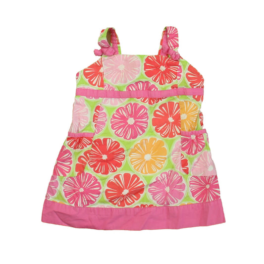 Lilly Pulitzer Girls Pink | Green Floral Dress Size: 3T Pink | Green Floral