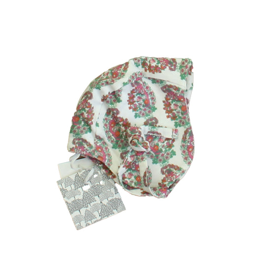 Kate Quinn Organics Girls Pink | Green Floral Hat Size: 6-12 Months