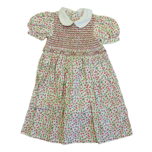 Sophie Dess Girls Pink | Green Floral Dress Size: 6 Years
