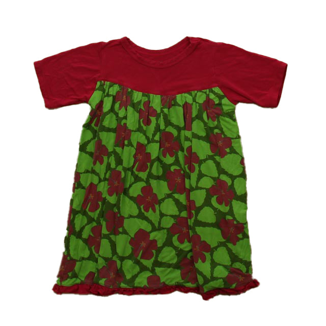 Kickee Pants Girls Pink Green Floral Dress Size: 2T Pink Green Floral
