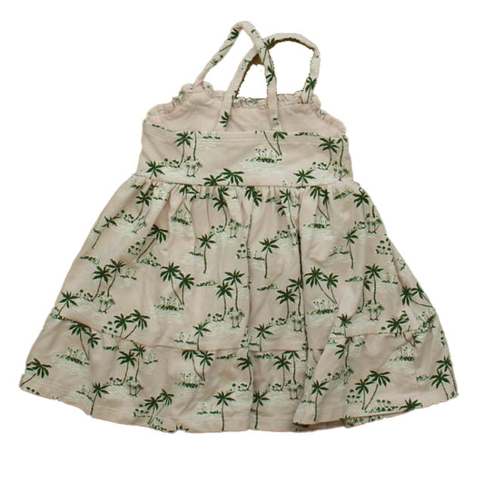 Janie and Jack Boys Pink | Green Palm Trees Dress Size: 18-24 Months