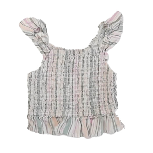Art Class Girls Pink | Green Stripe Blouse Size: 7-8 Years Pink | Green Stripe