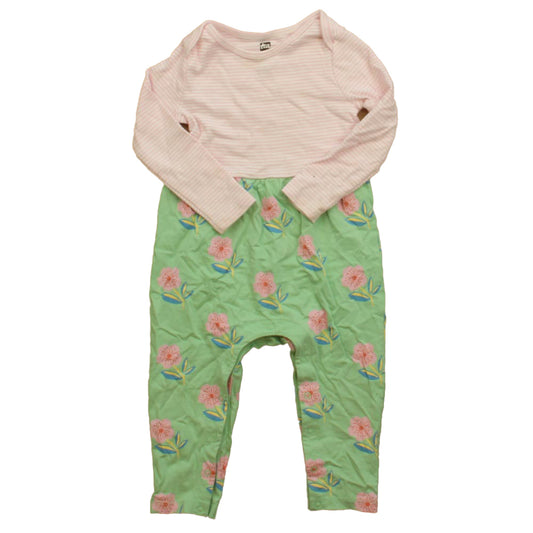 Tea Collection Girls Pink | Green Long Sleeve Outfit Size: 18-24 Months Pink | Green