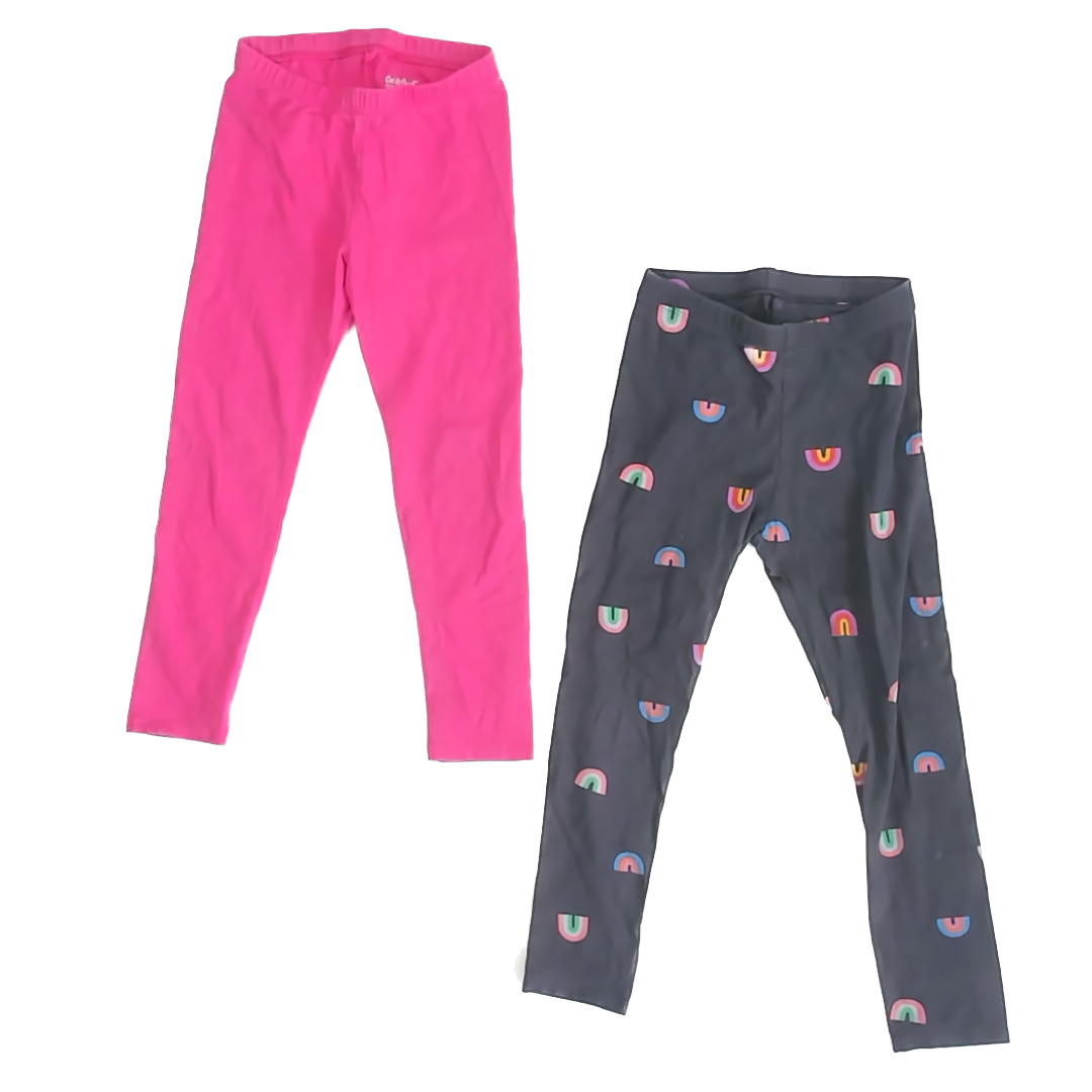 Cat & Jack Girls Pink | Grey Rainbow Leggings Size: 4T Pink | Grey Rainbow