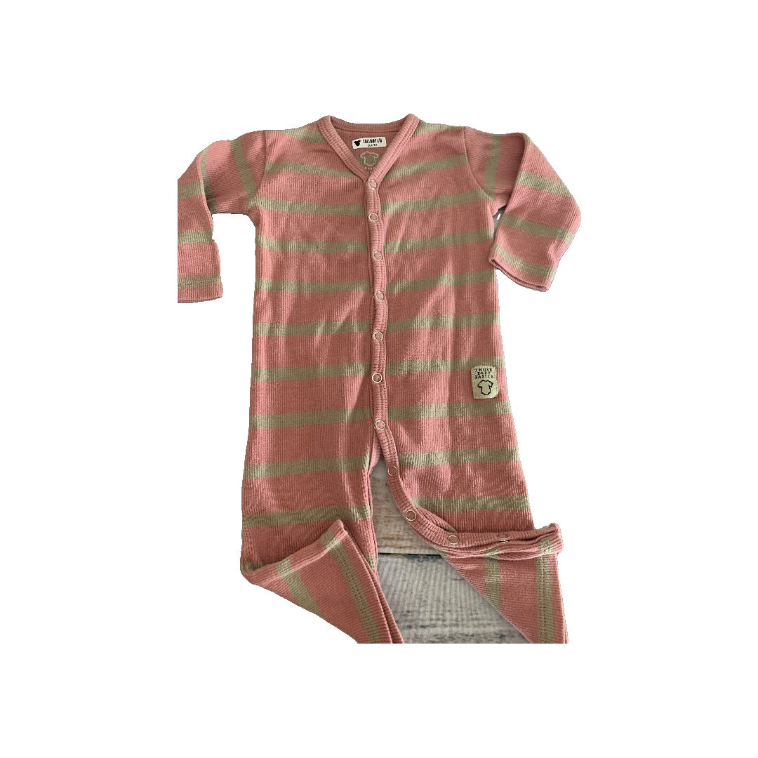Those Baby Basics Boys pink | Grey | Stripe Pajamas Size: 0-3 months pink | Grey | Stripe