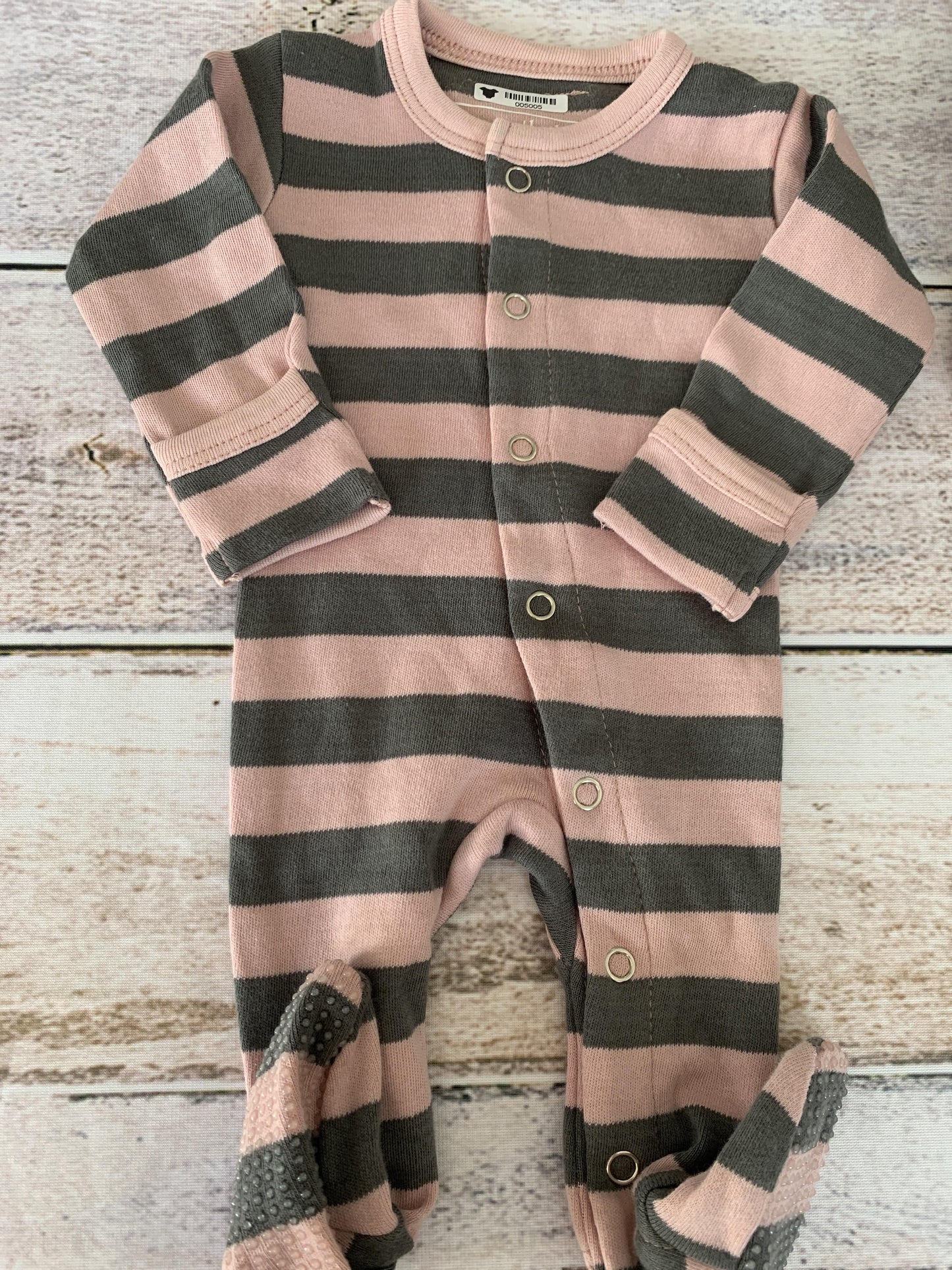 L‚Äôoved Baby Girls pink | Grey | Stripe Pajamas Size: Newborn pink | Grey | Stripe