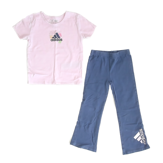 Adidas Girls Pink | Grey Apparel Sets Size: 3T Pink | Grey