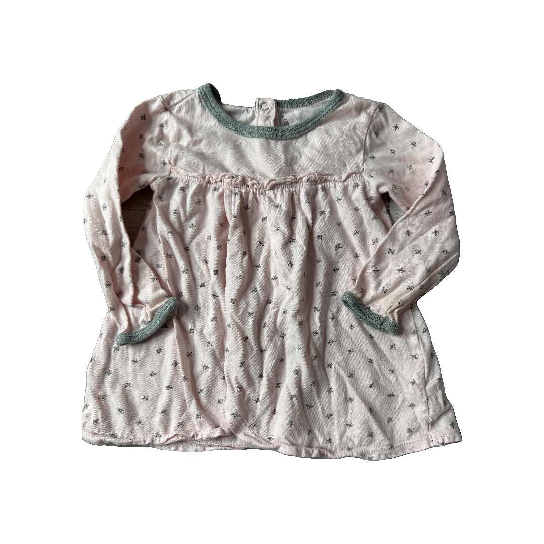 Burt's Bees Girls pink | Grey Long Sleeve T-Shirt Size: 3-6 months pink | Grey