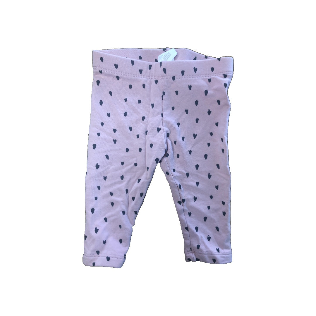 H&M Girls pink | Grey Pants Size: 3-6 months pink | Grey