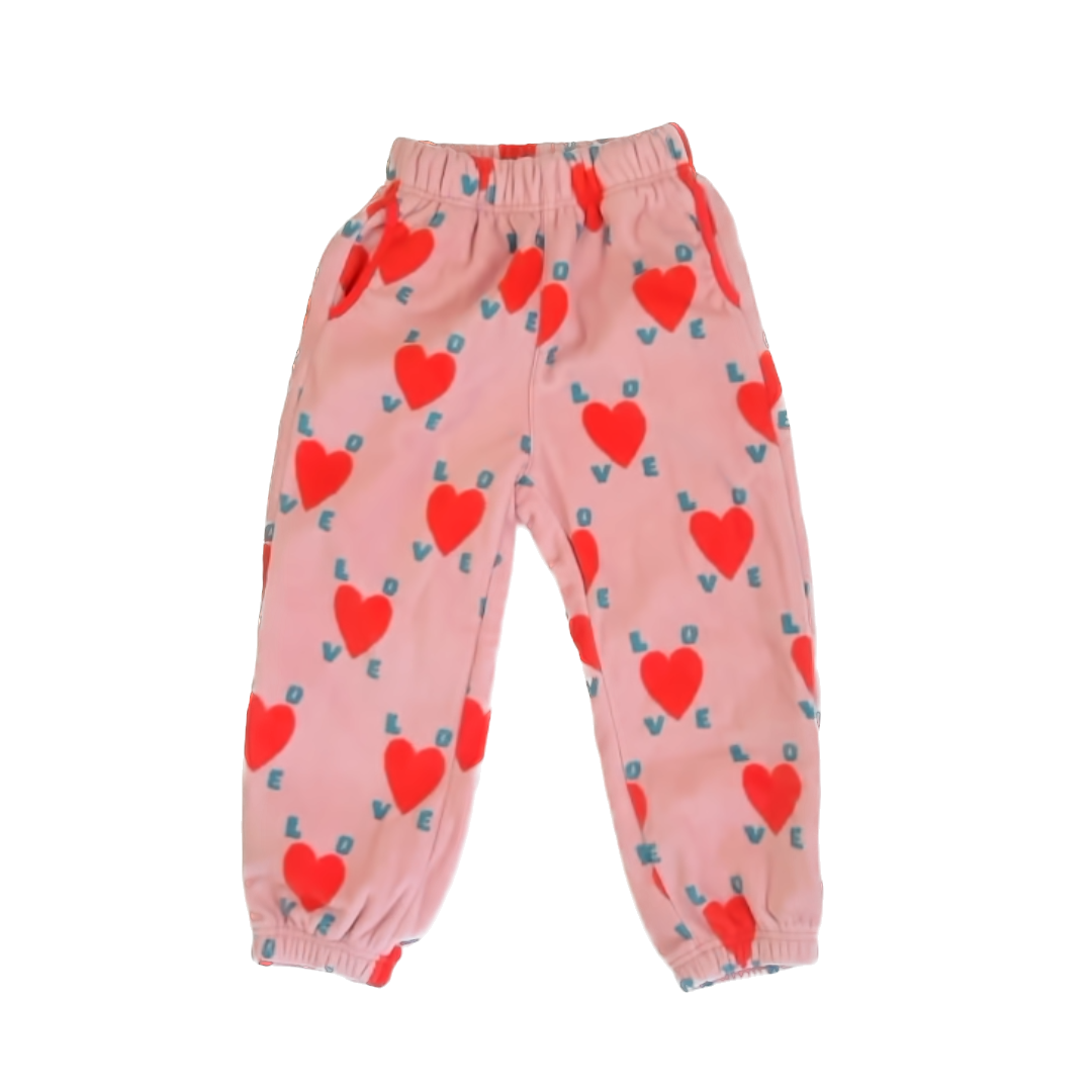 Jelly Mallow Girls Pink Heart Casual Pants Size: 6-7 Years Pink Heart