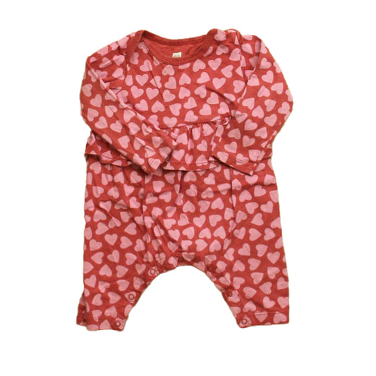 Tea Girls Pink Hearts Long Sleeve Outfit Size: 0-3 Months Pink Hearts