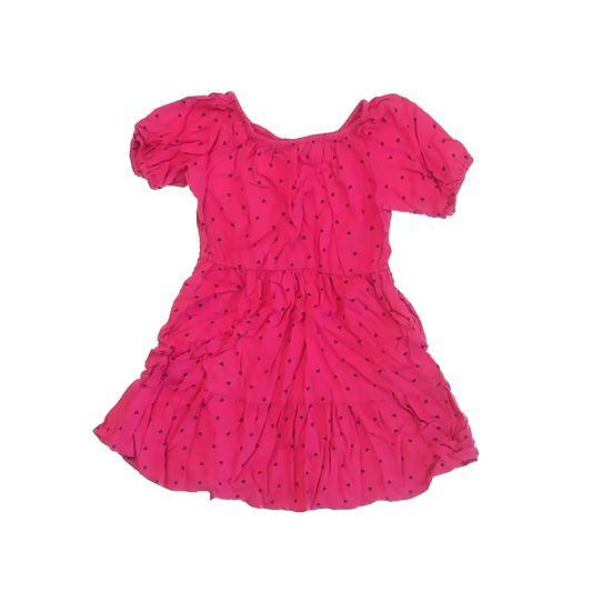 Cat & Jack Girls Pink Hearts Dress Size: 6-7 Years Pink Hearts