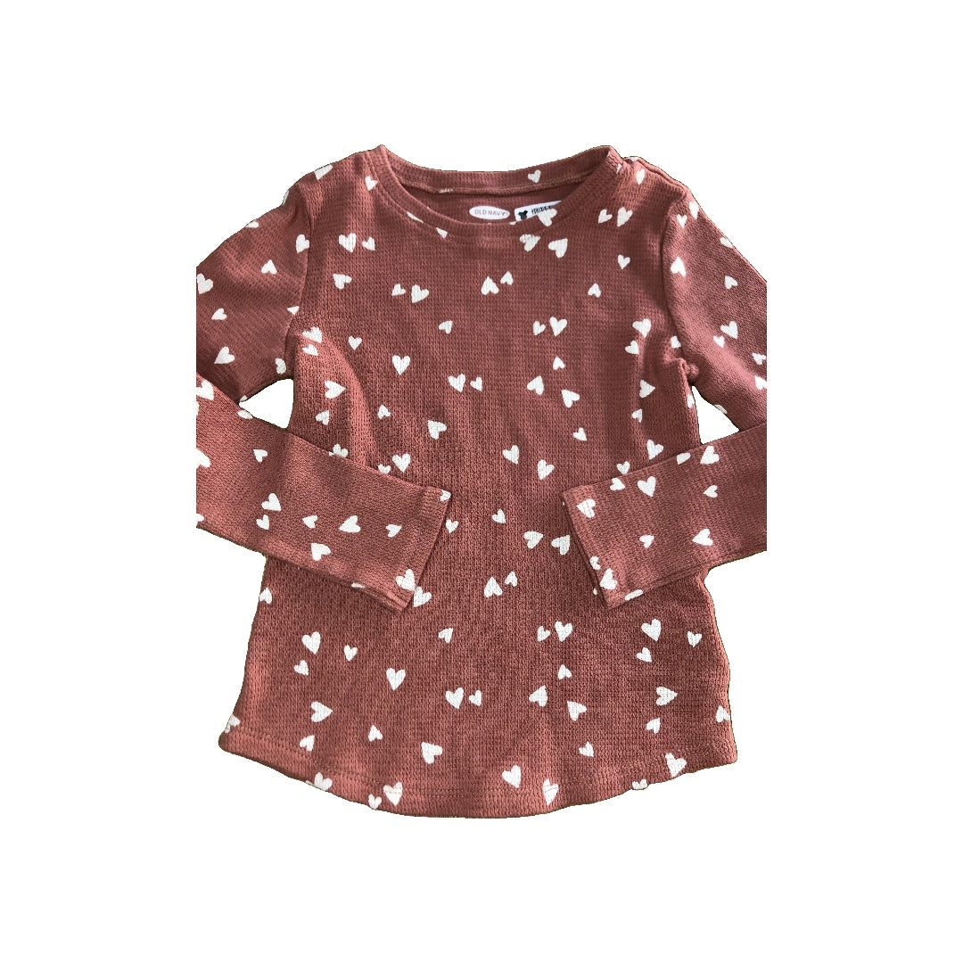 Old Navy Girls pink | Hearts Long Sleeve T-Shirt Size: 4T pink | Hearts
