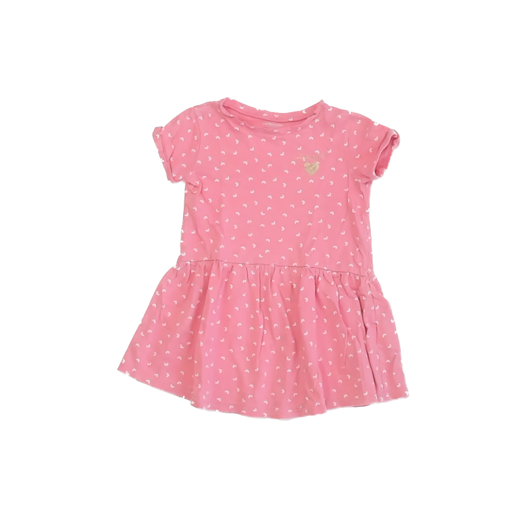 Vertbaudet Girls Pink Hearts Dress Size: 4T Pink Hearts