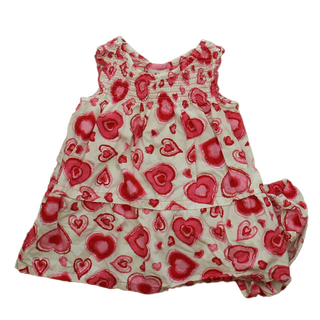 Hanna Andersson Girls Pink Hearts Dress Size: 6-12 Months Pink Hearts