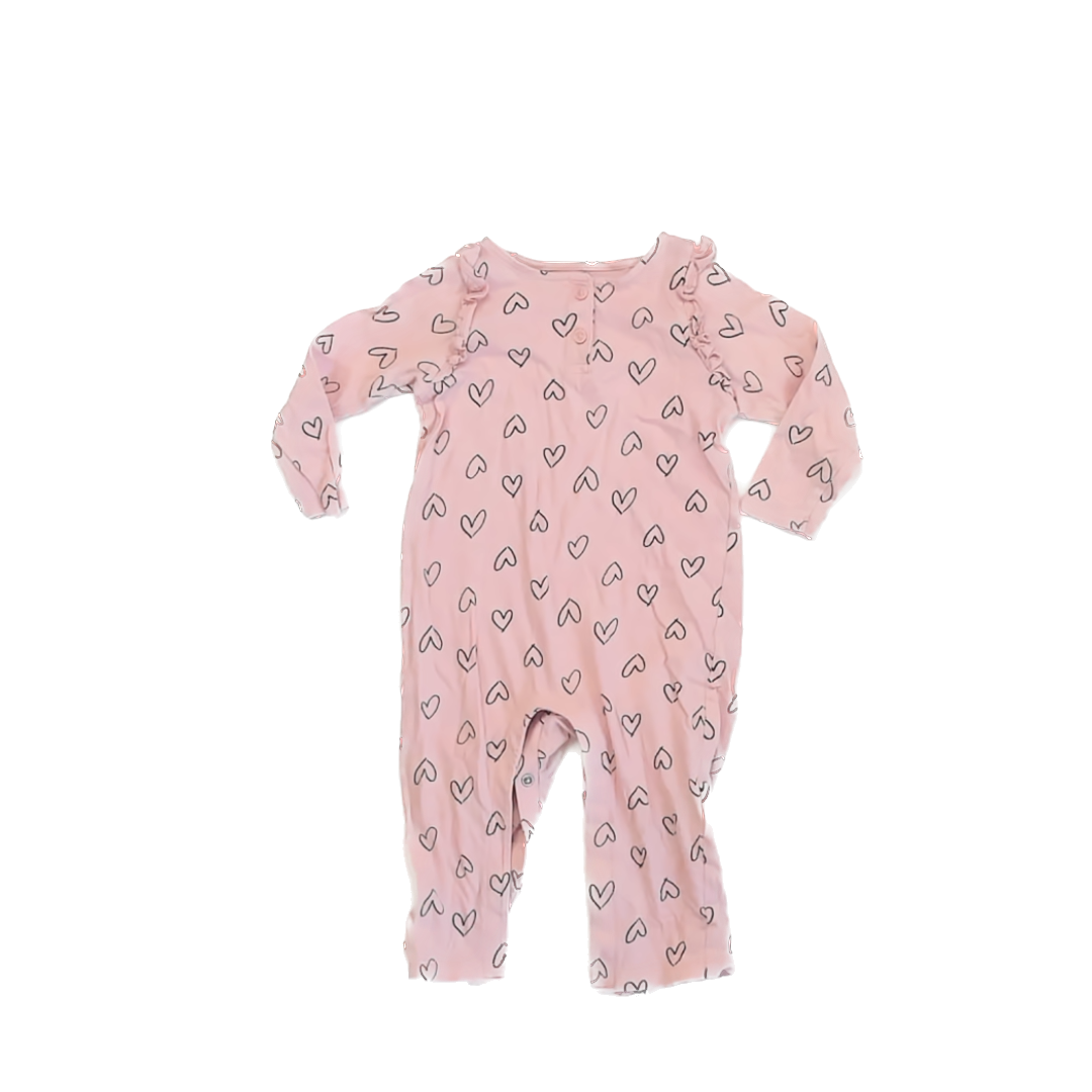 Old Navy Girls Pink Hearts Long Sleeve Outfit Size: 18 Months Pink Hearts
