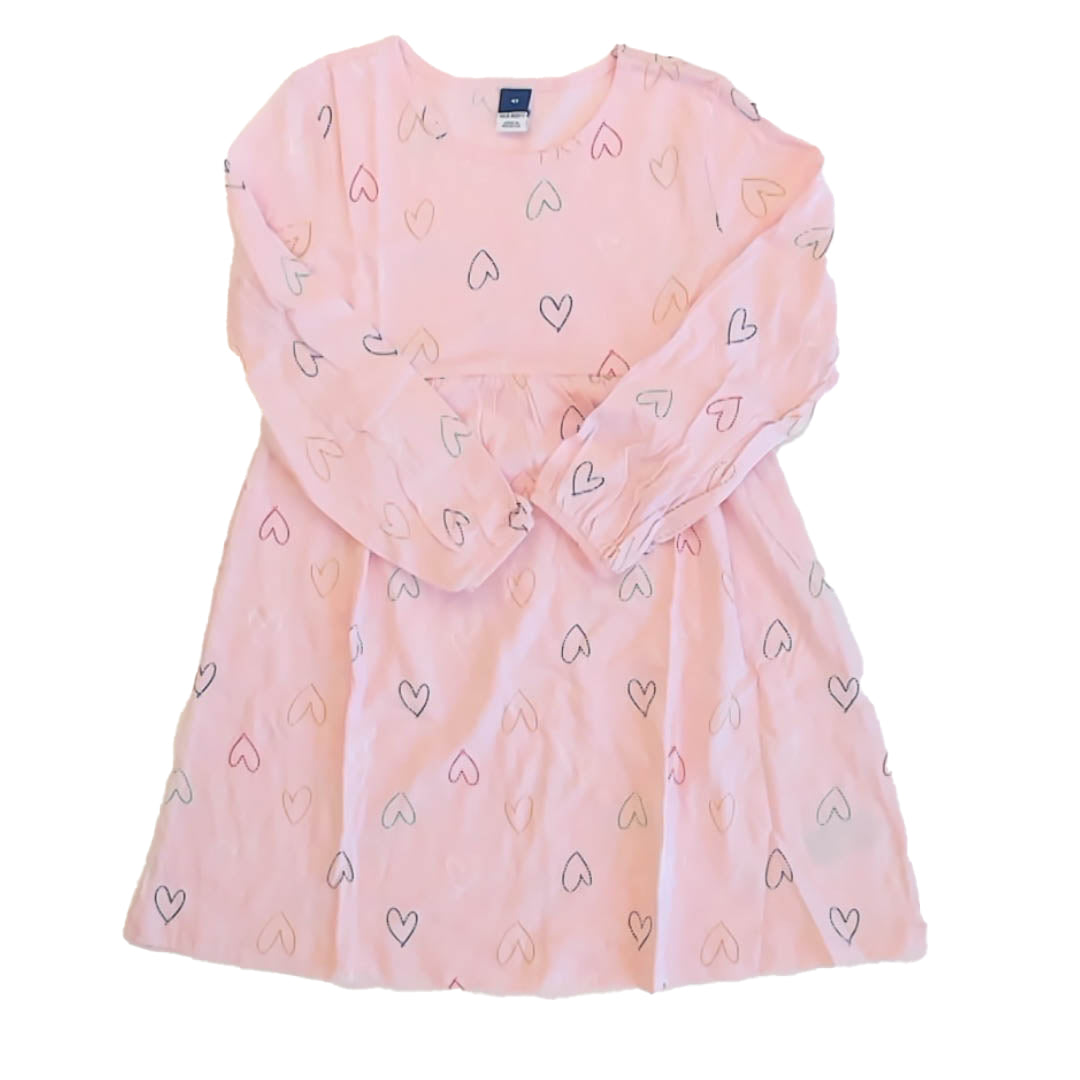 Old Navy Girls Pink Hearts Dress Size: 6 Years Pink Hearts