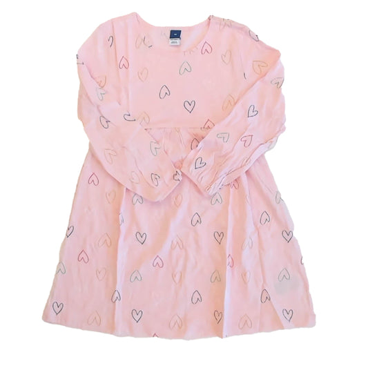 Old Navy Girls Pink Hearts Dress Size: 6 Years Pink Hearts