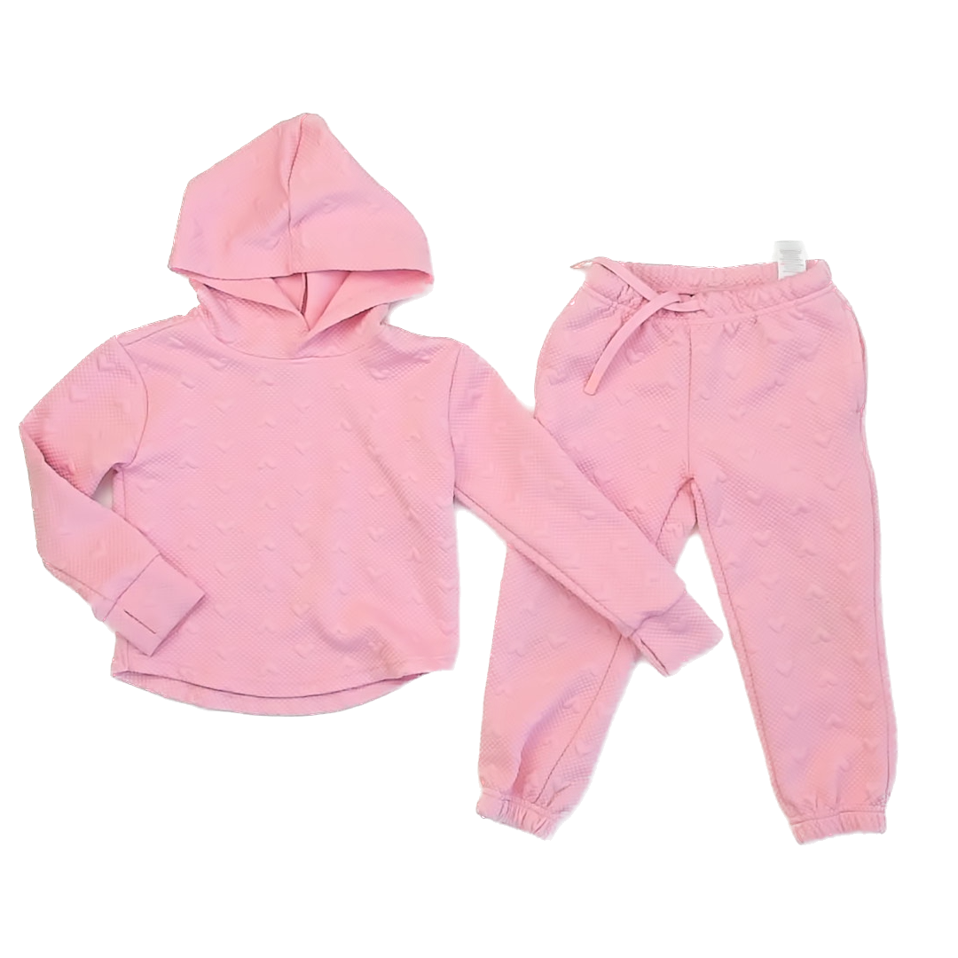 Andy & Evan Girls Pink | Hearts Apparel Sets Size: 3T Pink | Hearts