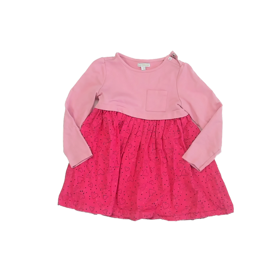 Vertbaudet Girls Pink Hearts Dress Size: 6 Years Pink Hearts
