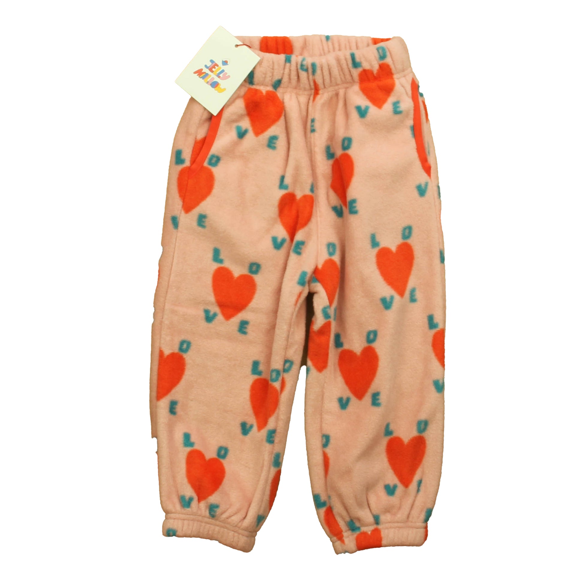 Jelly Mellow Girls Pink Hearts Casual Pants Size: 3T Pink Hearts