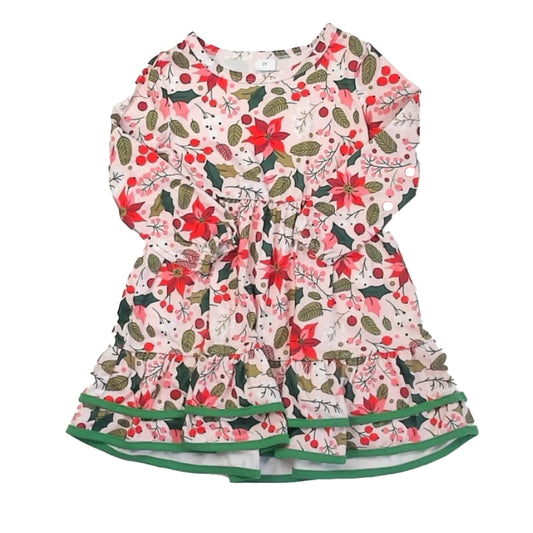 Unknown Brand Girls Pink Holly Dress Size: 3T Pink Holly