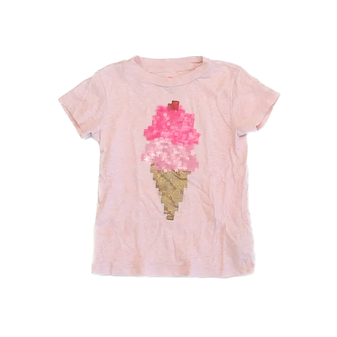 Crewcuts Girls Pink Ice Cream T-Shirt Size: 4-5T Pink Ice Cream