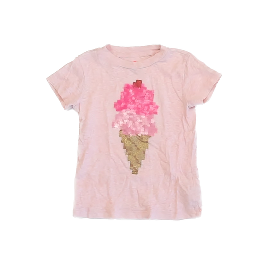 Crewcuts Girls Pink Ice Cream T-Shirt Size: 4-5T Pink Ice Cream