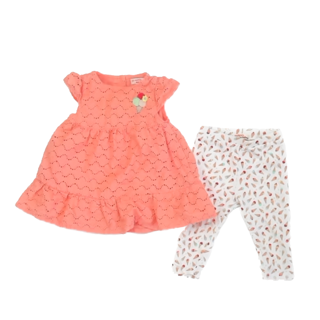 Du Pareil Girls Pink | Ice Cream Apparel Sets Size: 6 Months Pink | Ice Cream