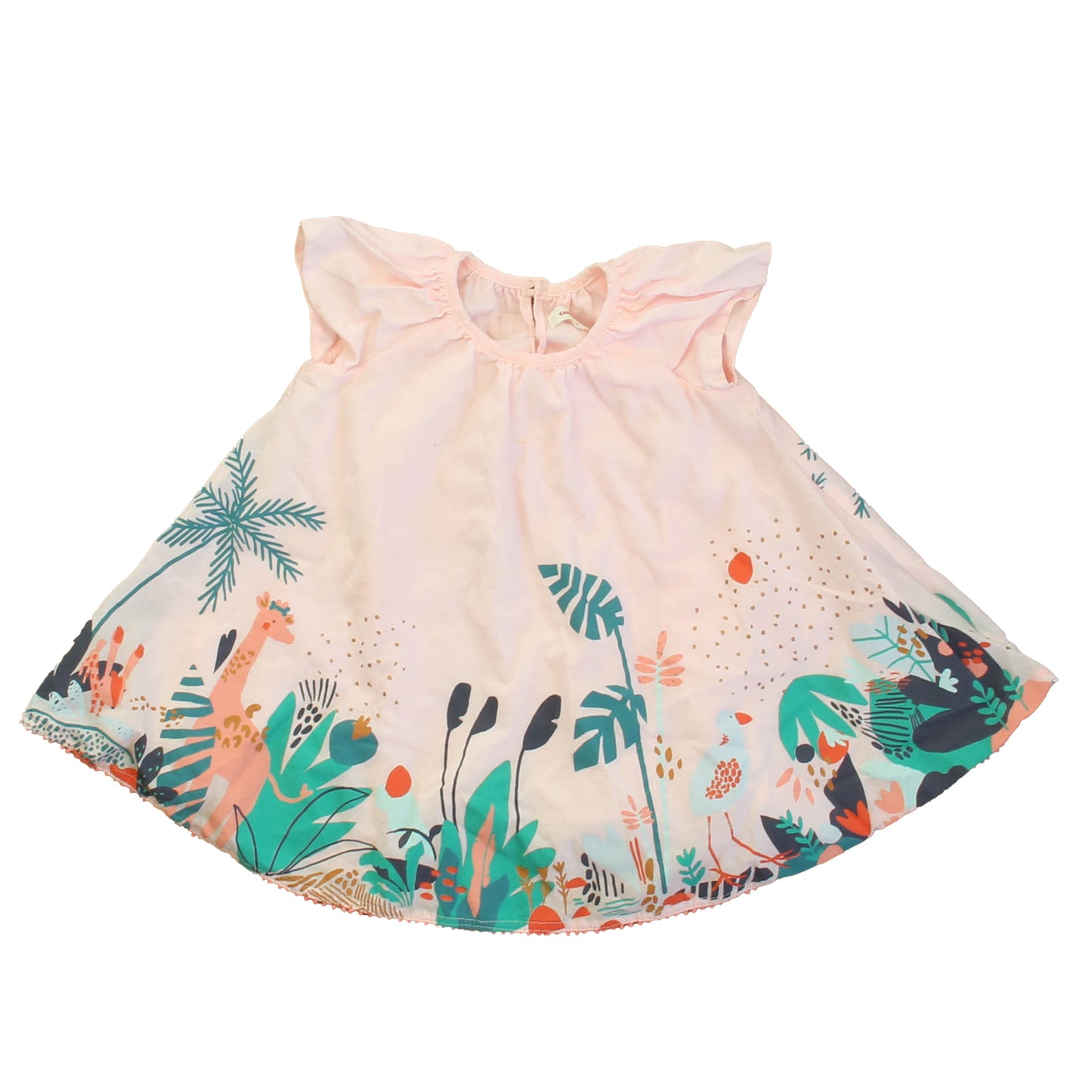 Catimini Girls Pink Jungle Dress Size: 6 Months Pink Jungle